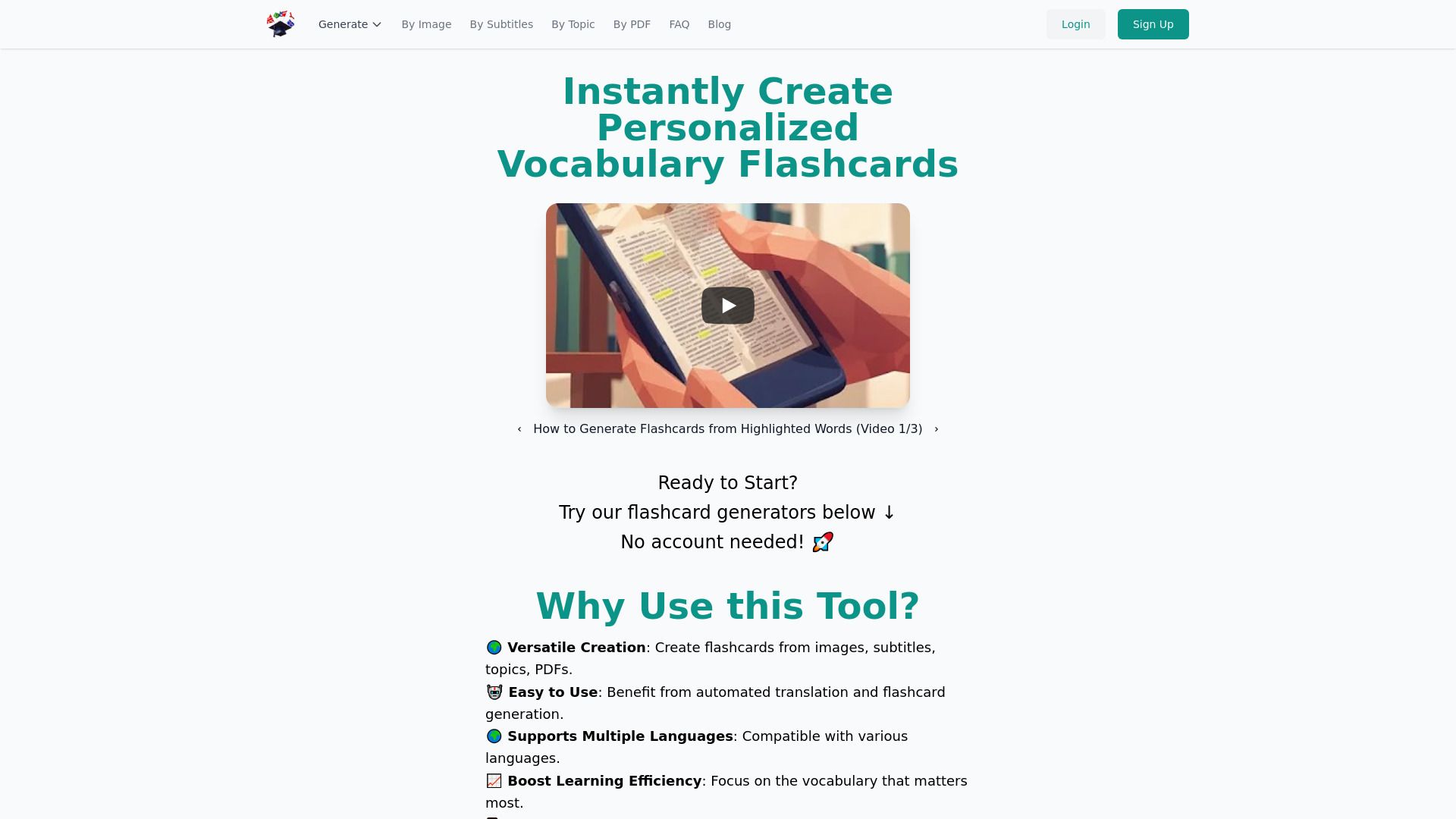 Translated Vocabulary Flashcards Generator image