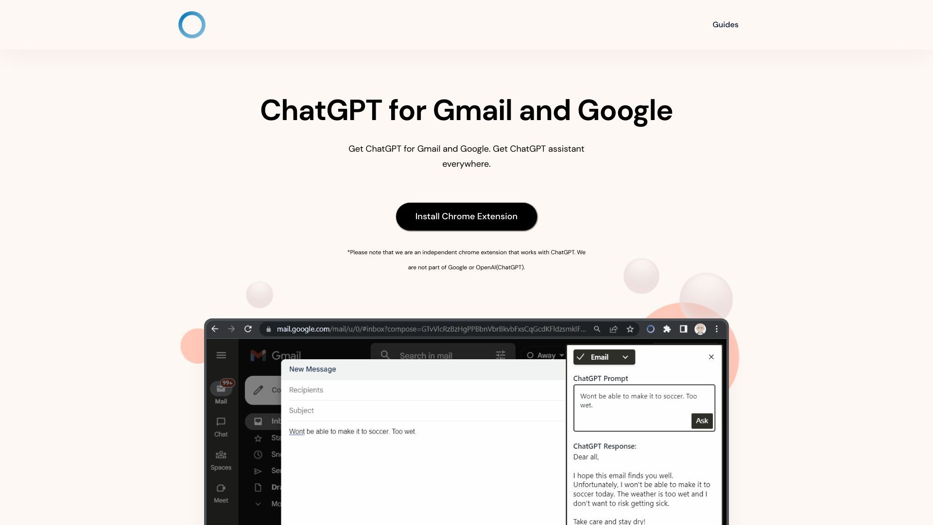 ChatGPT for Gmail and Google image