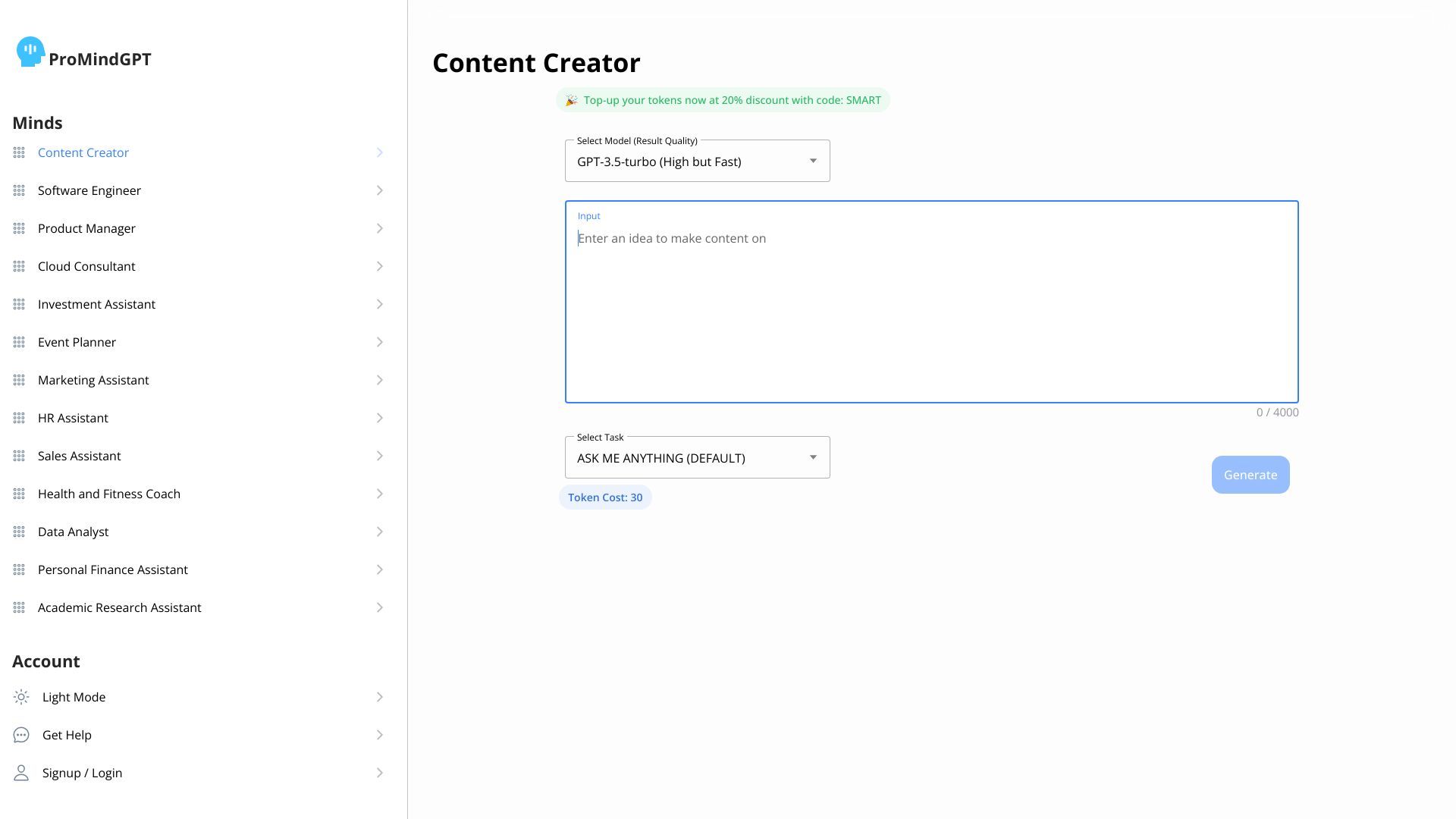 ProMindGPT - AI Powered Content Generation image