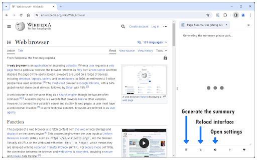 Page Summarizer Using AI image
