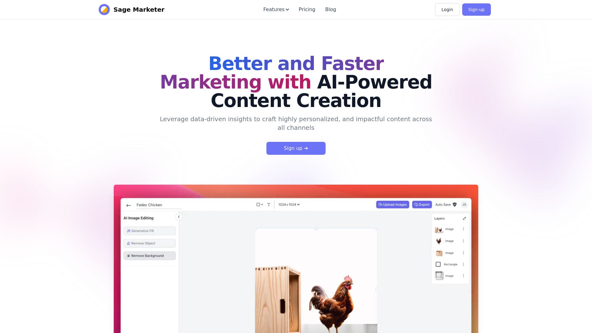 Sage Marketer Data-Driven AI Content Generation image