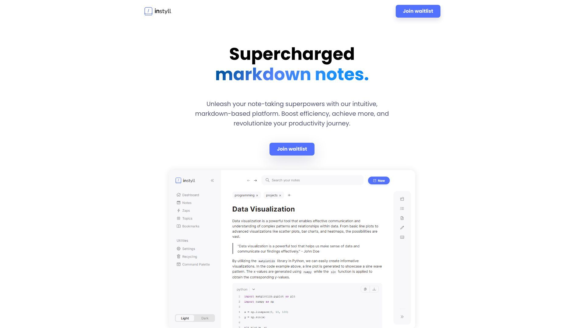 Instyll - Supercharged markdown notes image