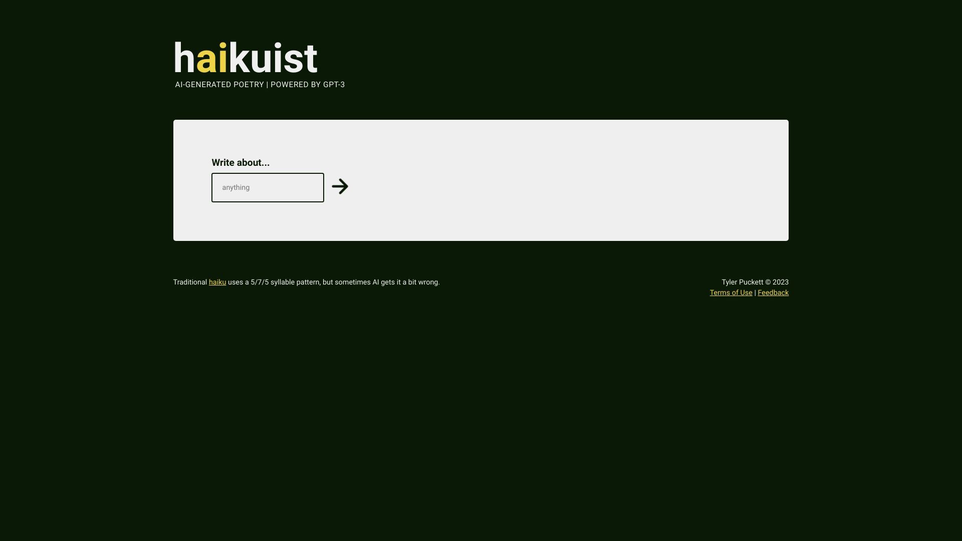 Haikuist | AI-Generated Poetry Powered by GPT-3 image
