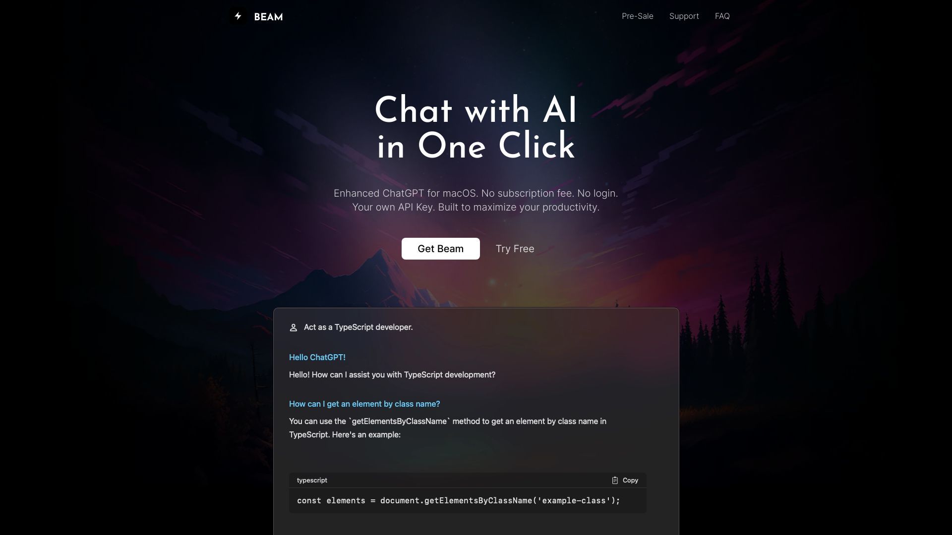 Beam - Efficient ChatGPT UI for macOS image