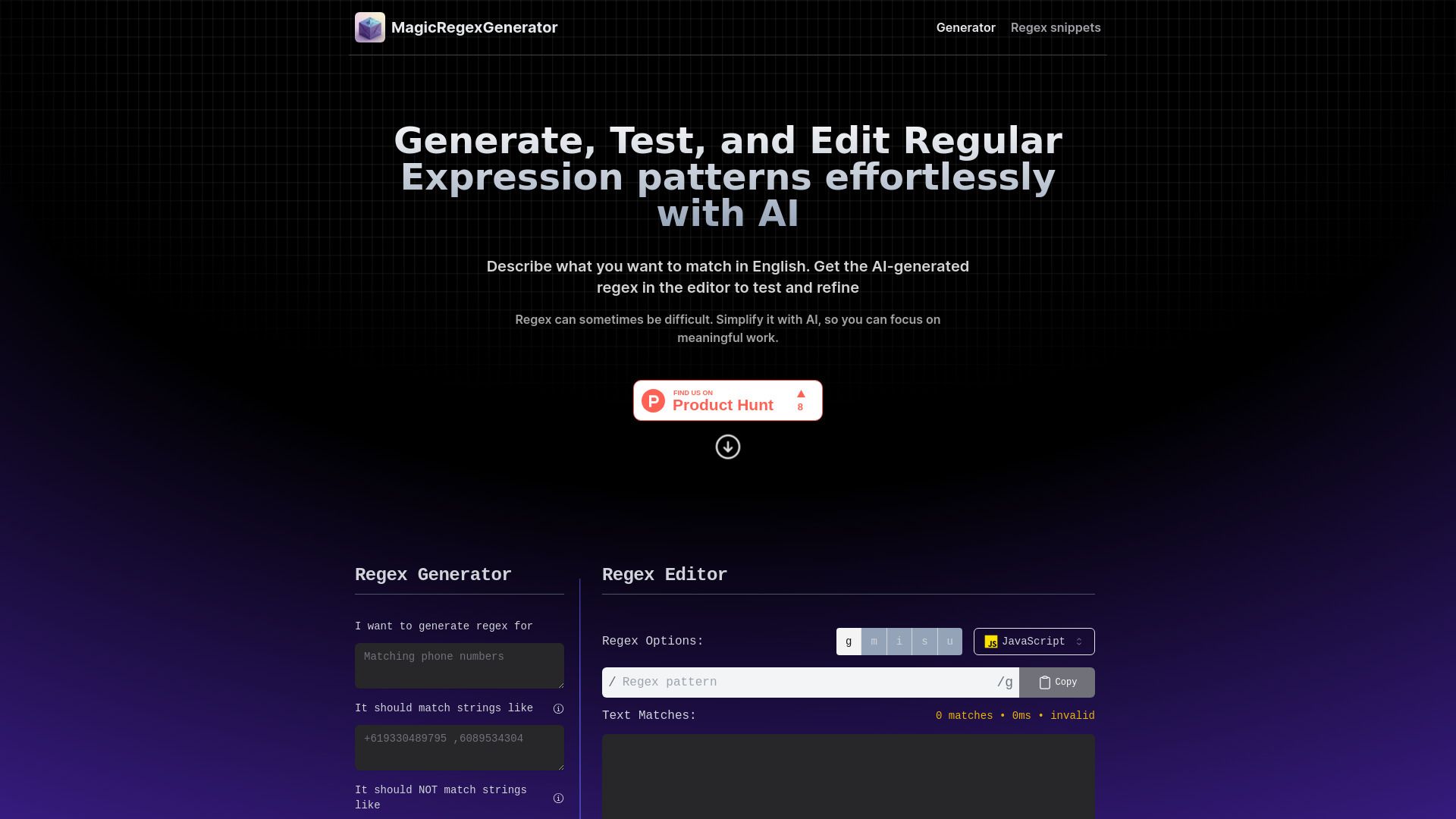 Magic Regex Generator image