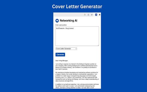 Networking AI - Cover Letter Generator & Resume Builder image