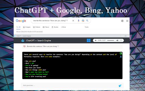 ChatGPT + Search Engine Extension image