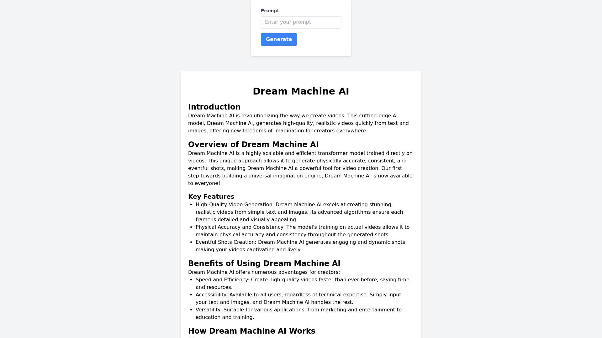 Dream Machine AI image