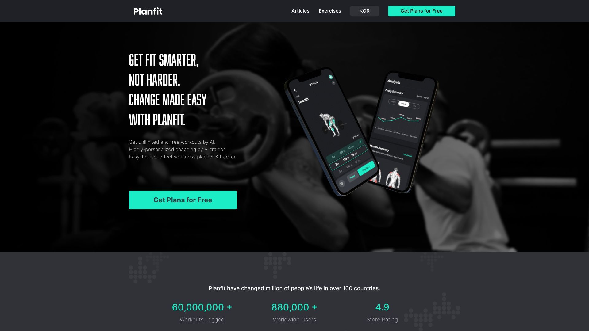 Planfit: Gym Home Workouts & Fitness Plan by AI image