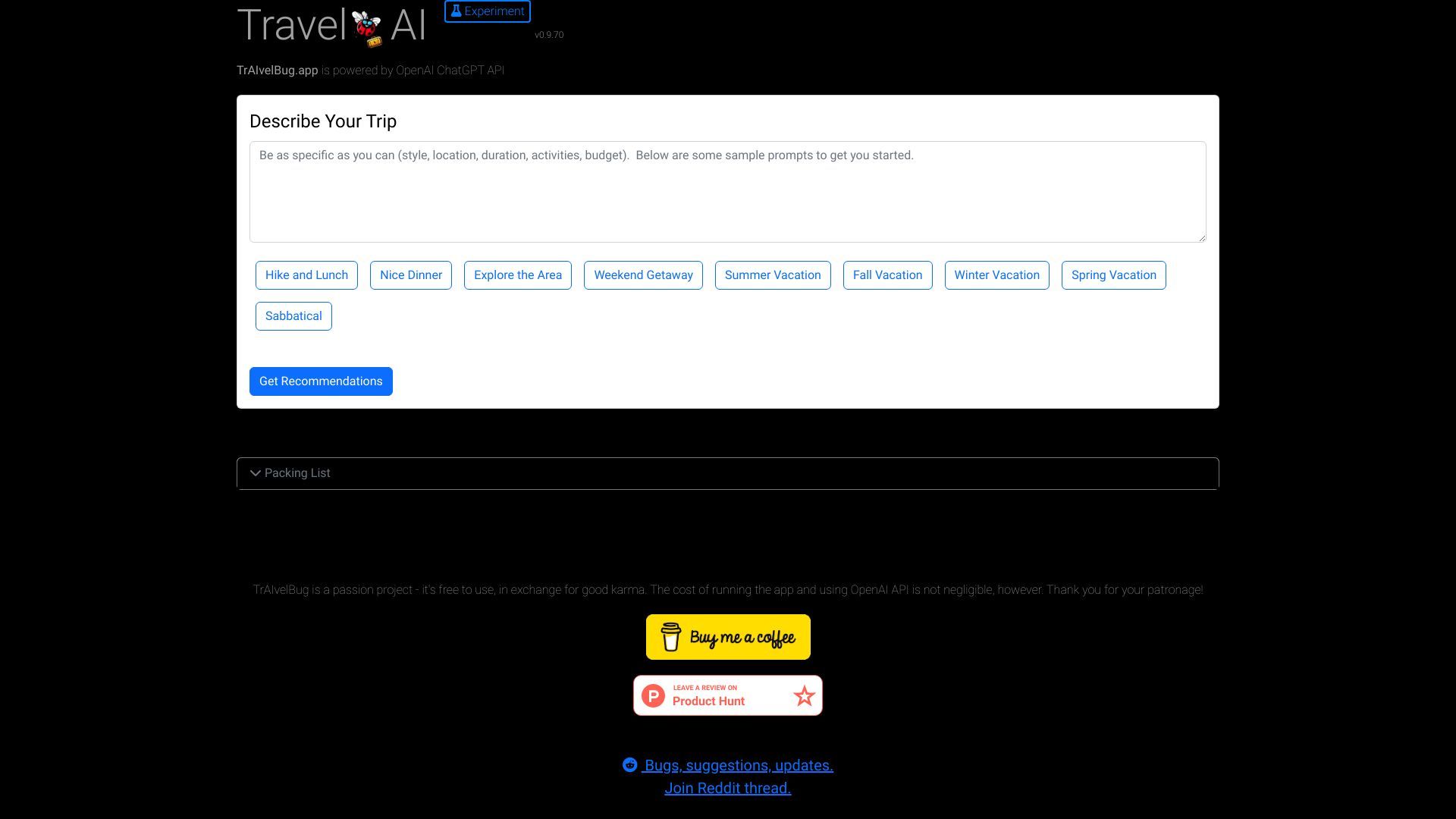 Voyage AI - ChatGPT powered AI Travel Planner image