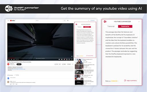 YouTube™ Summarizer Chrome Extension image