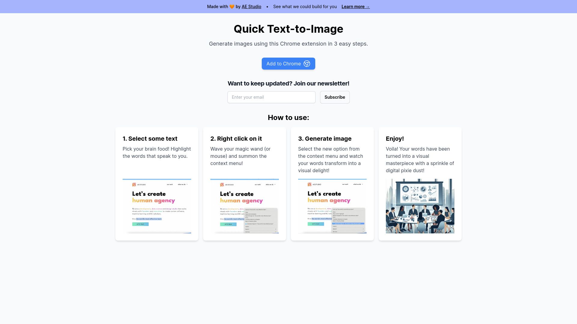 Quick Text-to-Image Chrome Extension image