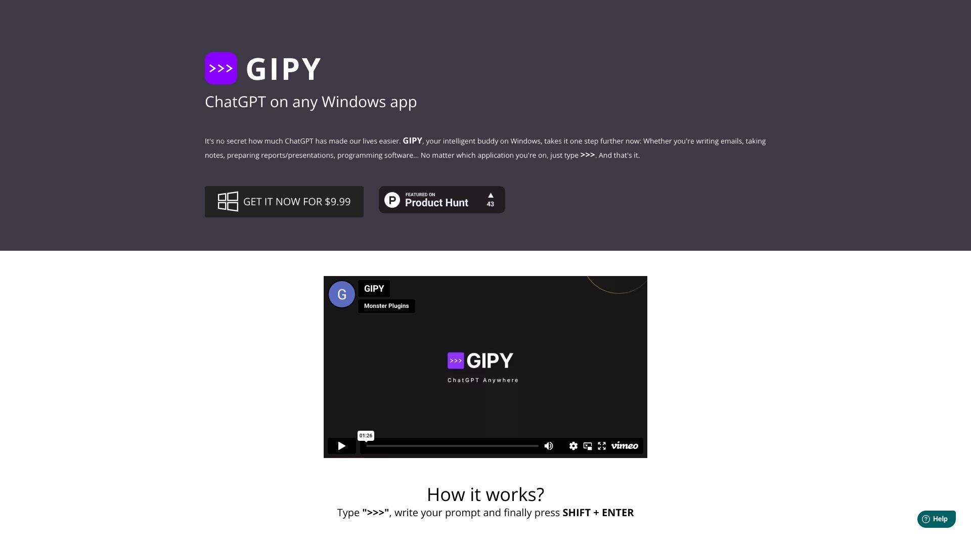 GIPY - Use ChatGPT On Any Windows App image