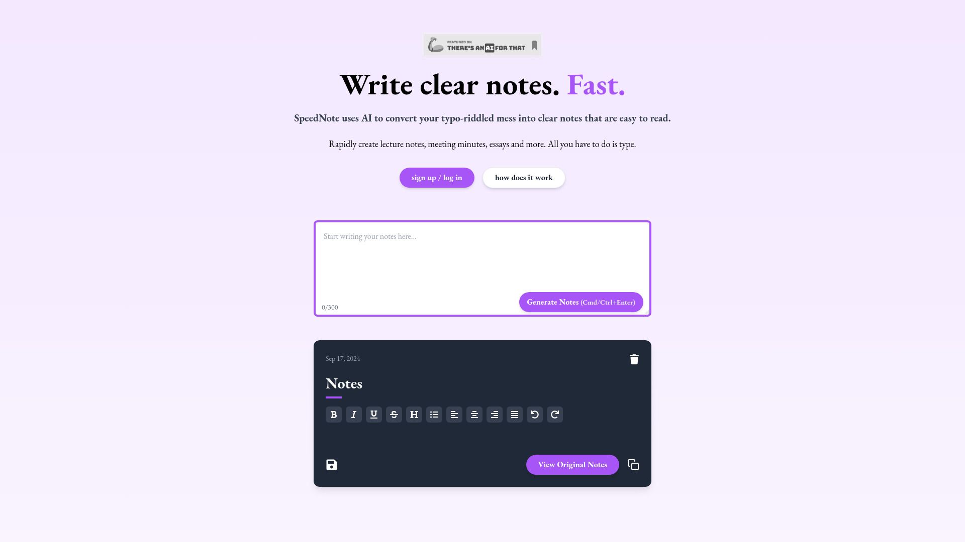 SpeedNote AI image