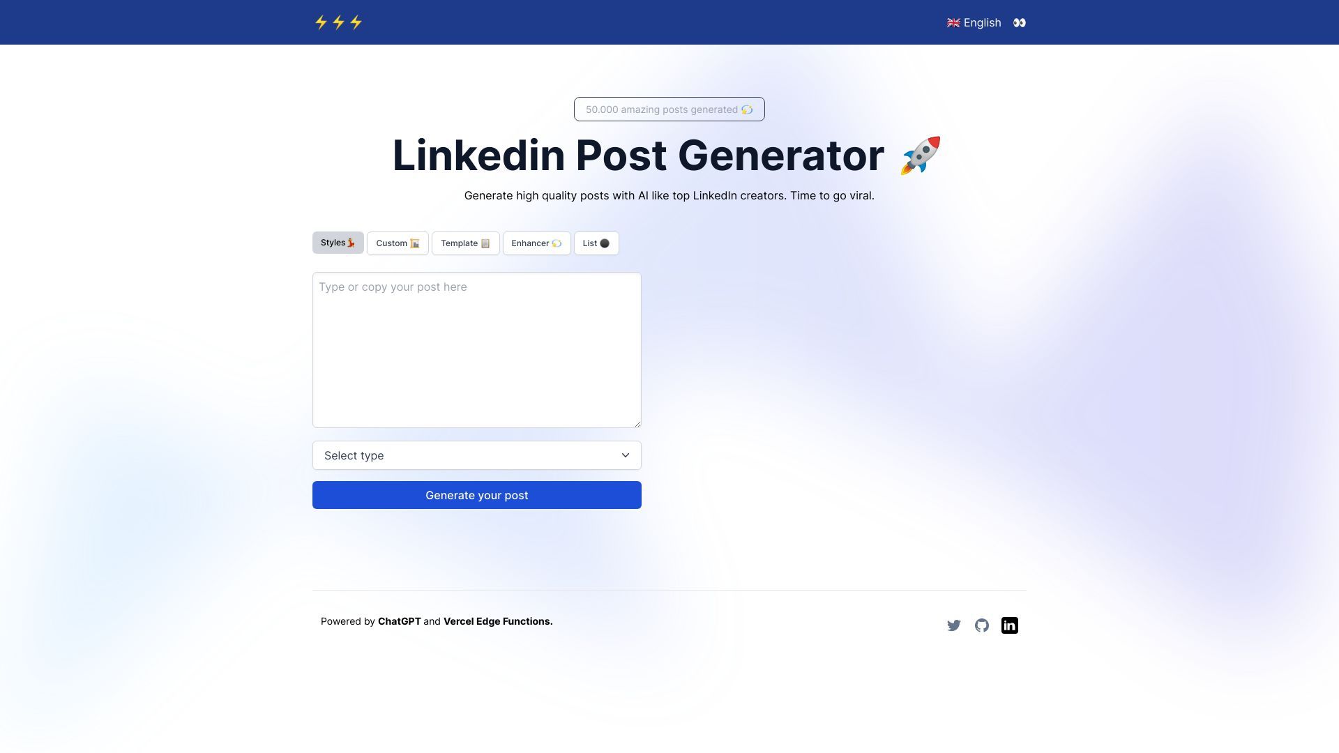 LinkedIn AI Post Generator image