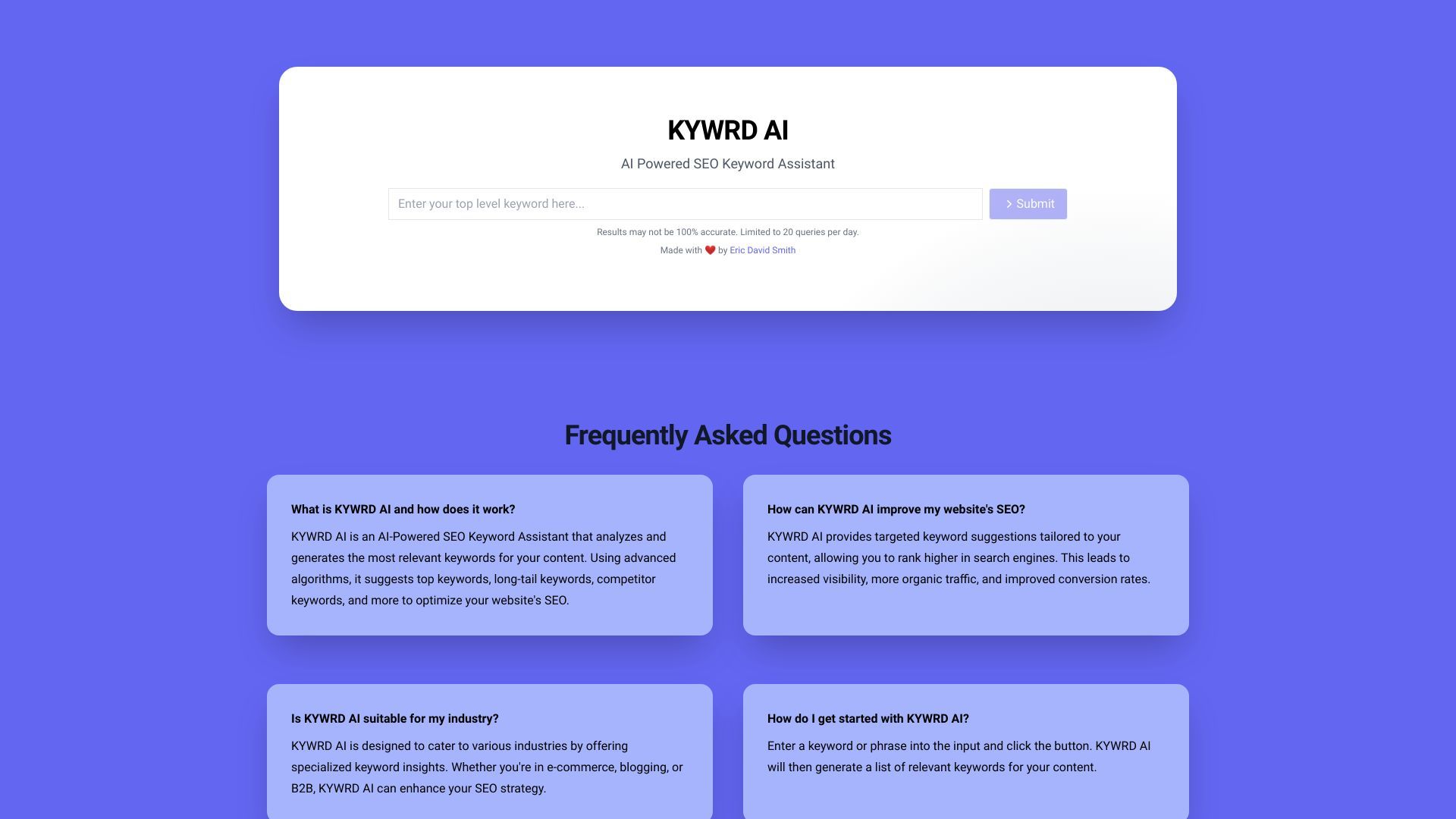 KYWRD AI - AI Powered SEO Keyword Assistant image