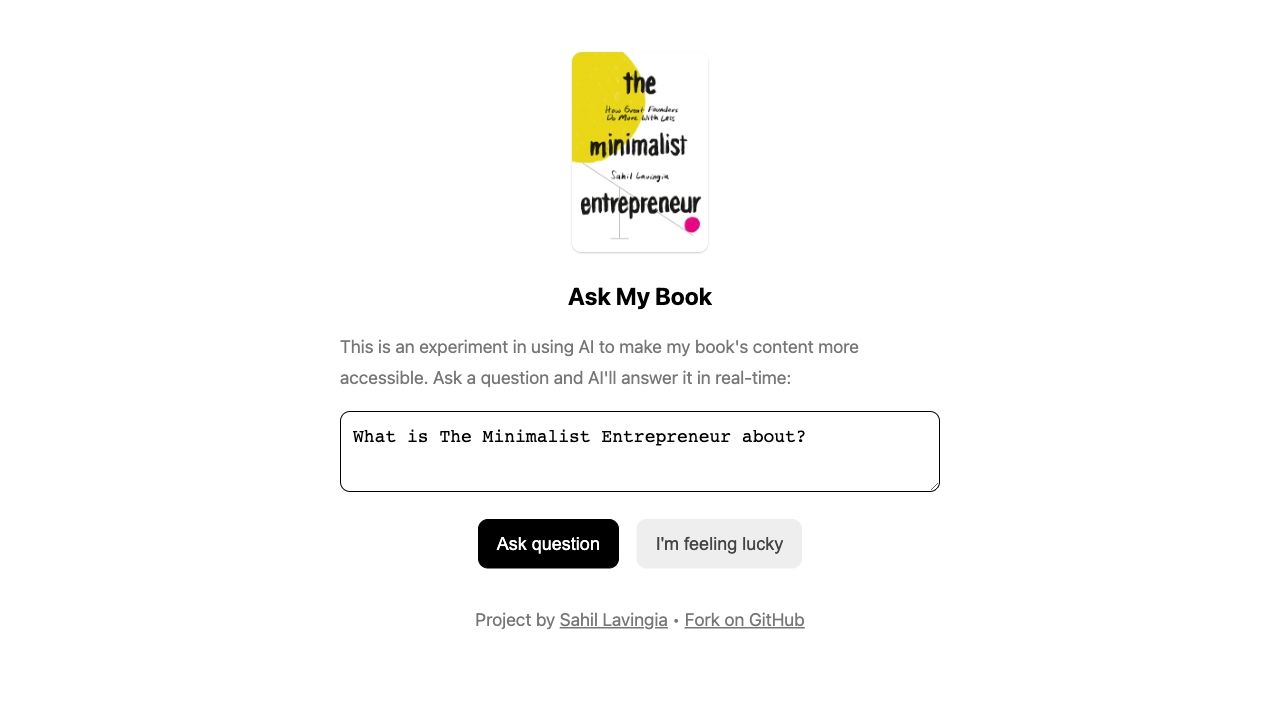 Ask My Book: The Minimalist Entrepreneur image