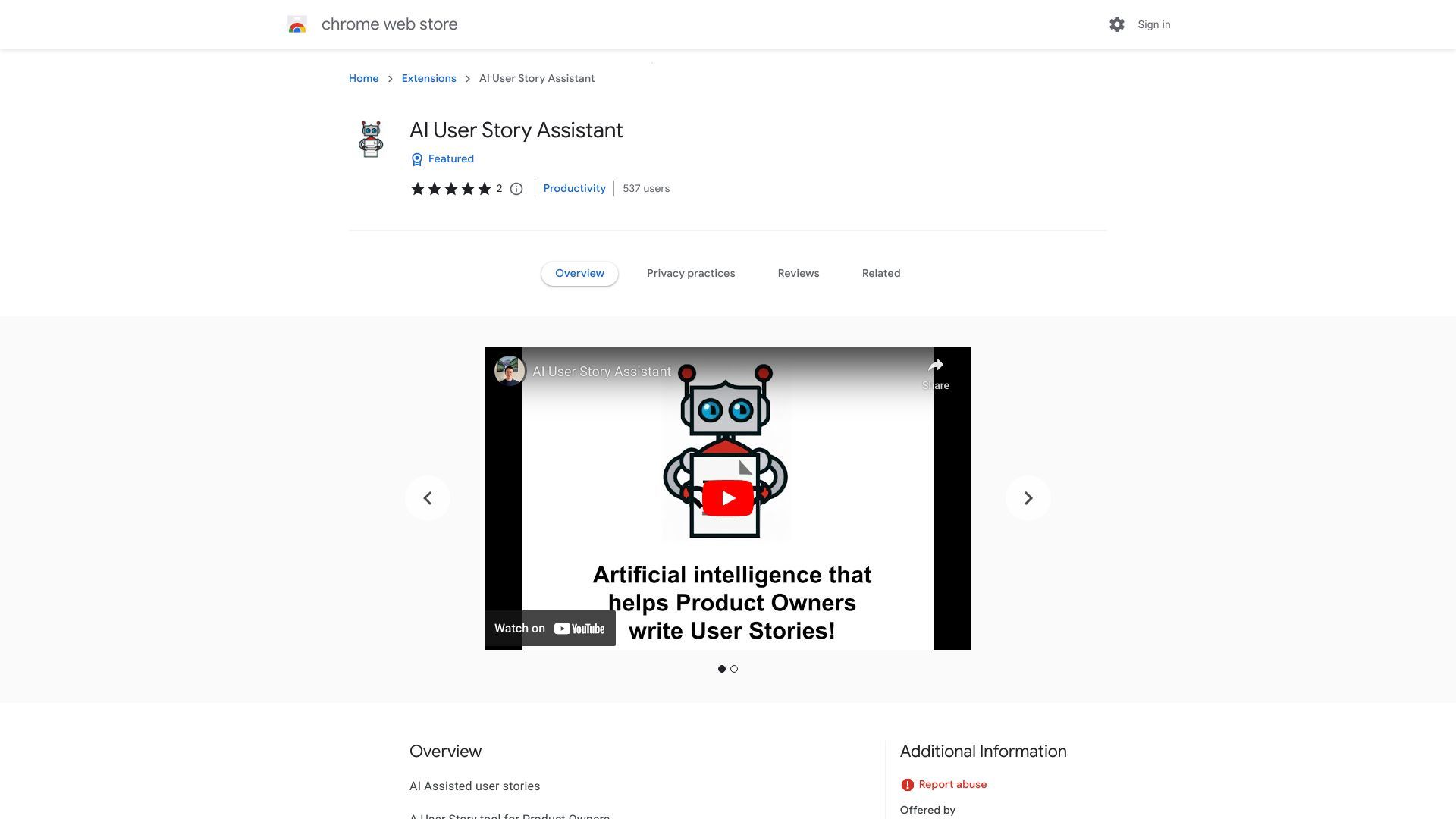 User Story AI image
