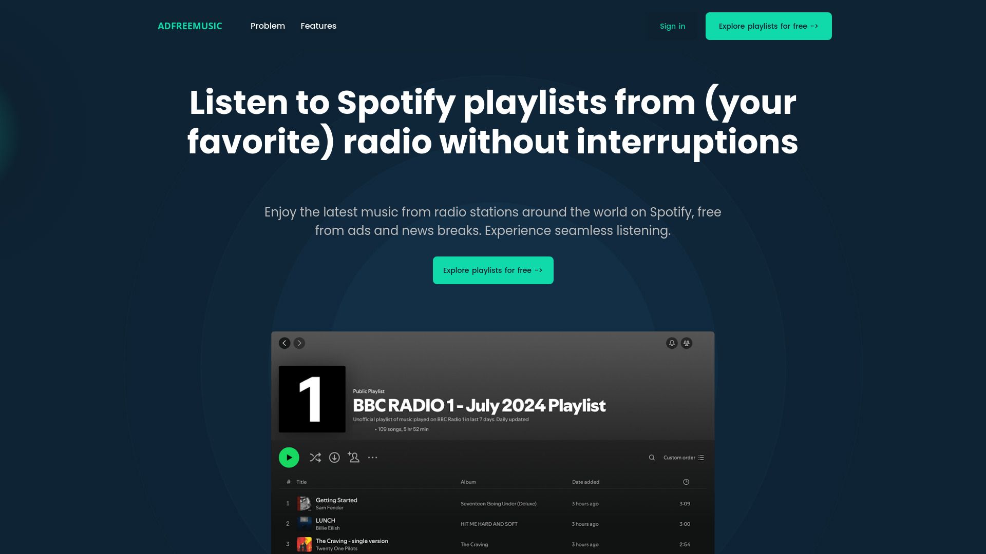 AdFreeMusic.online image