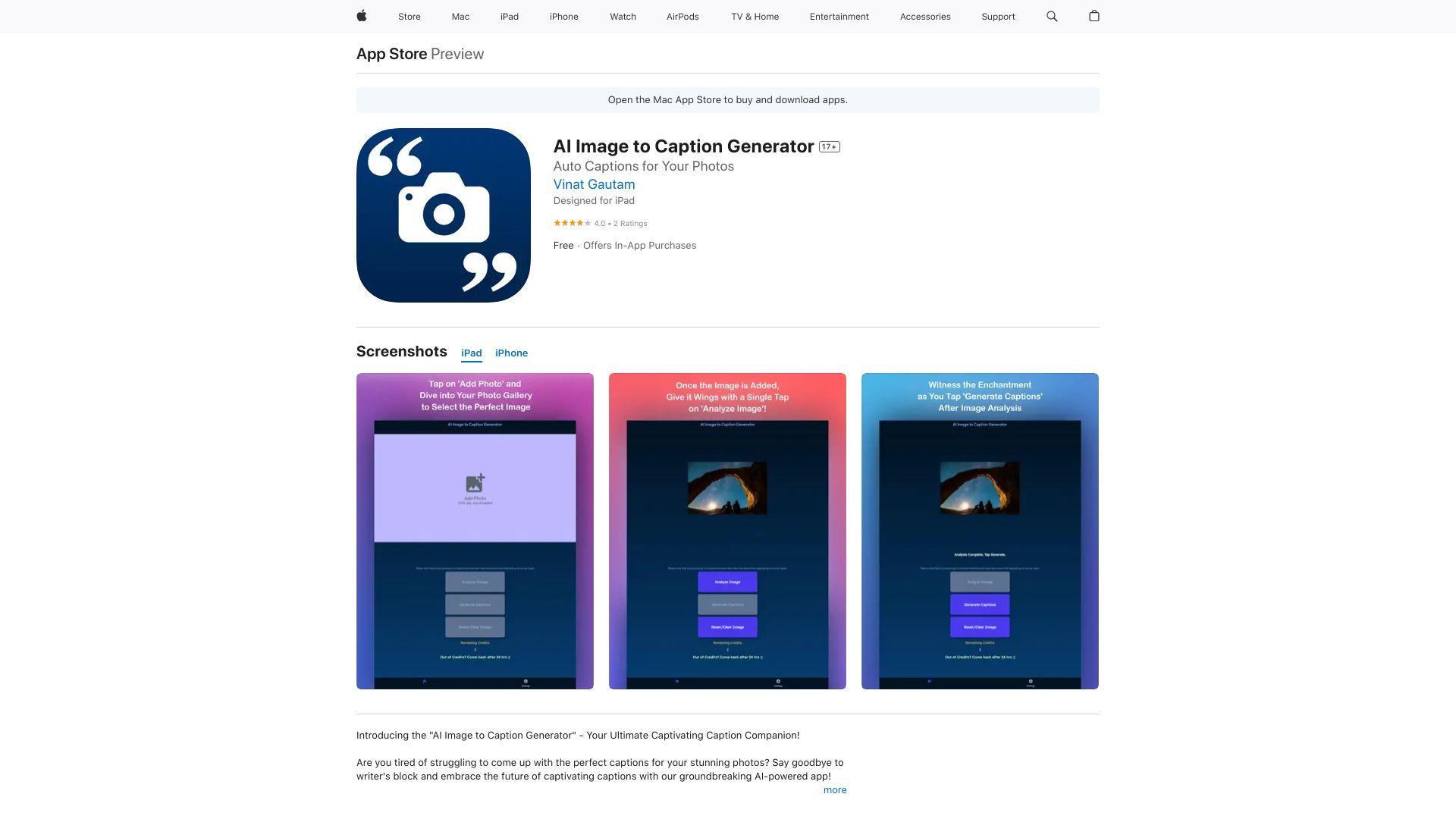AI Image to Captions Generator image