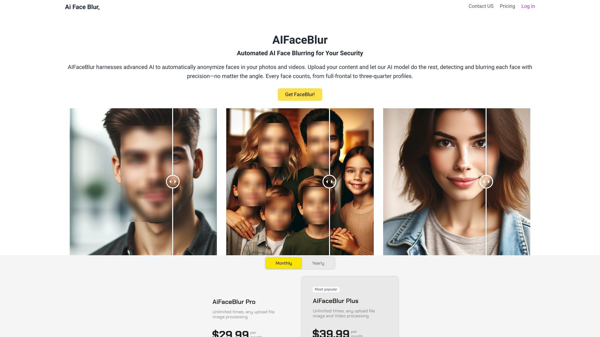 AI Face Blur image