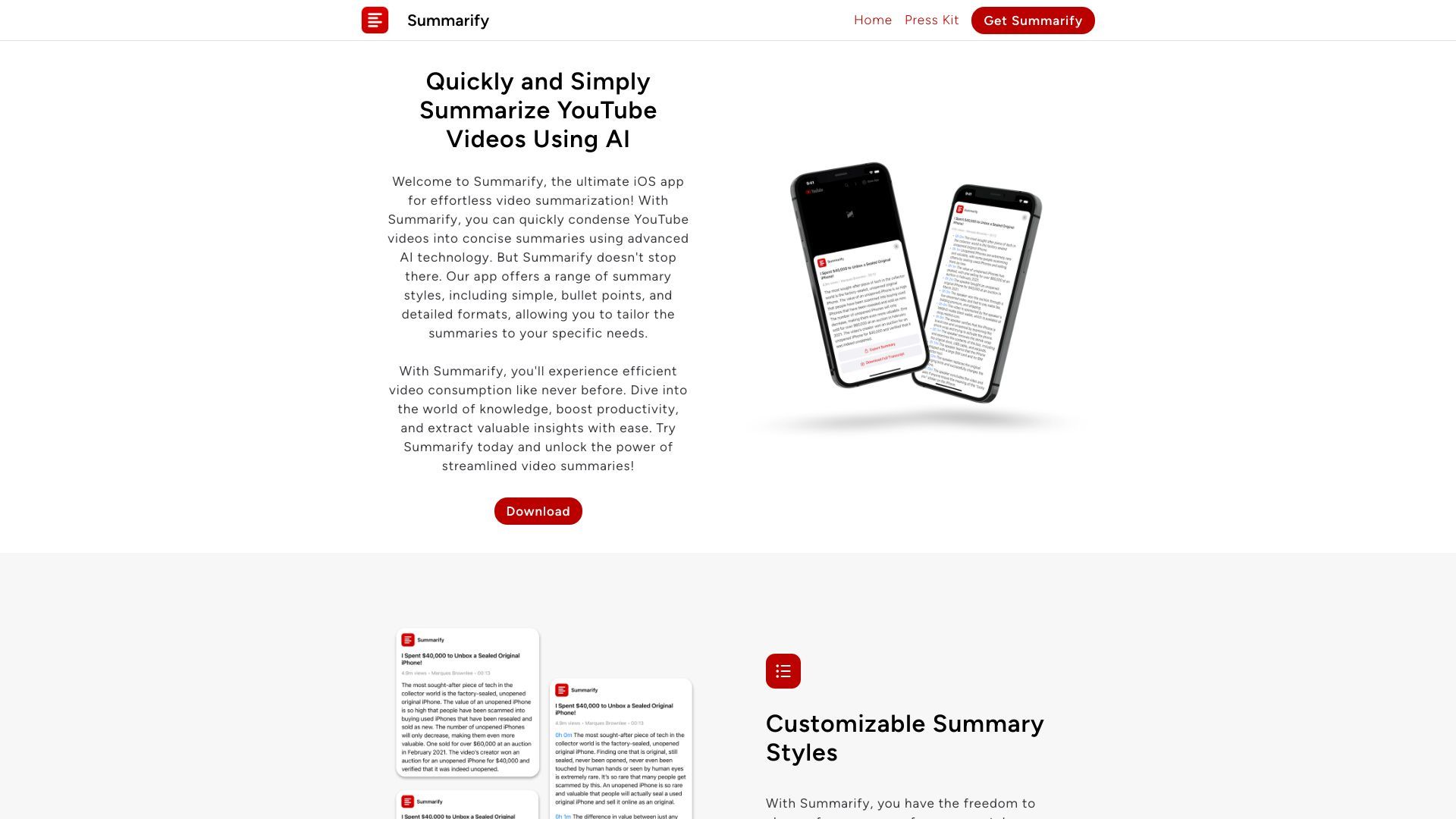Summarify AI For YouTube Powered By ChatGPT image