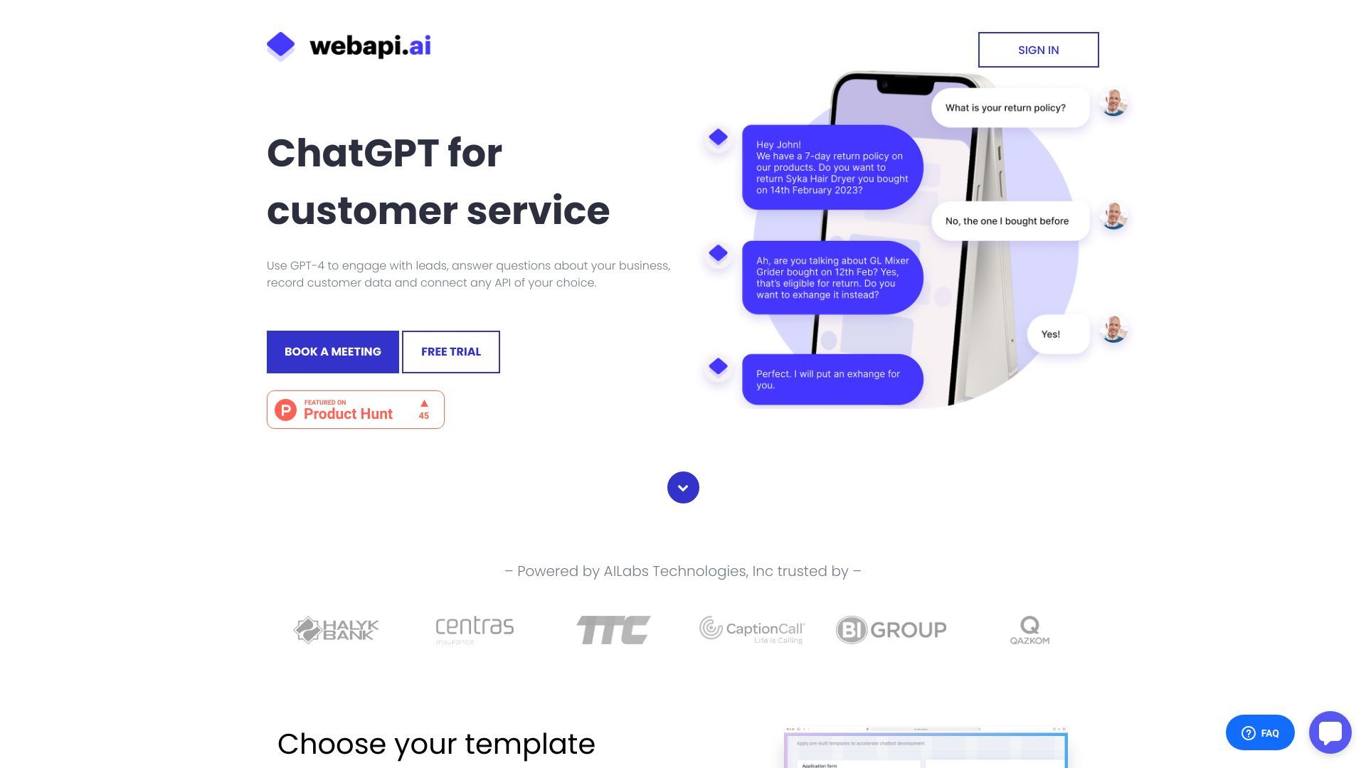 Webapi.ai - GPT-4 AI Chatbot builder image