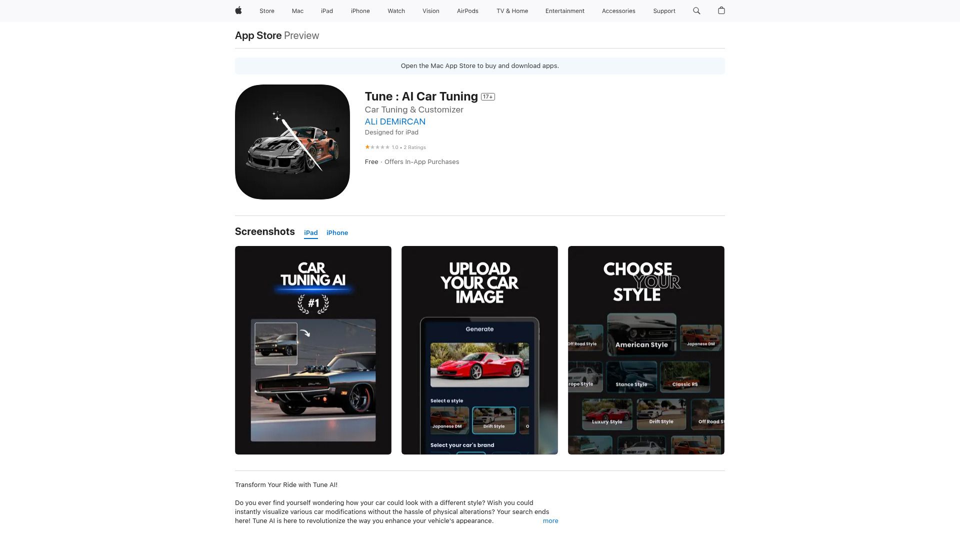 Tune: AI Car Tuning image