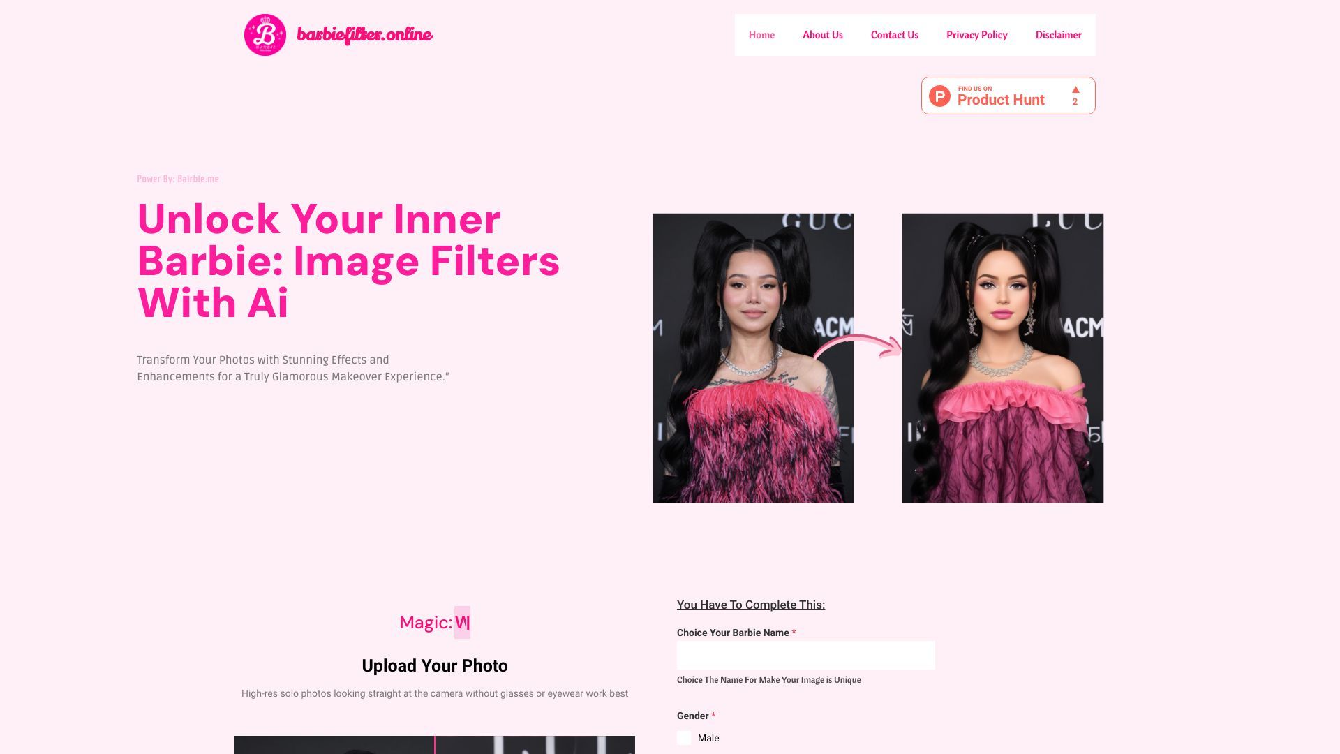 Barbie Filter Online image