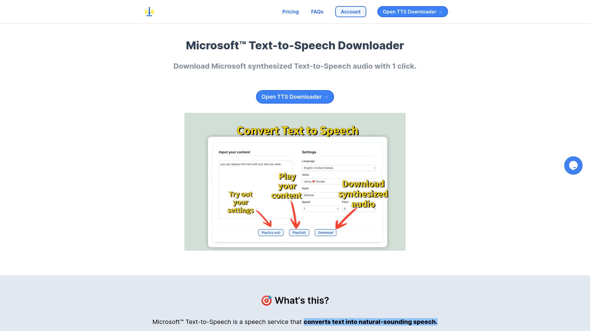 Microsoft Text-to-Speech Downloader image