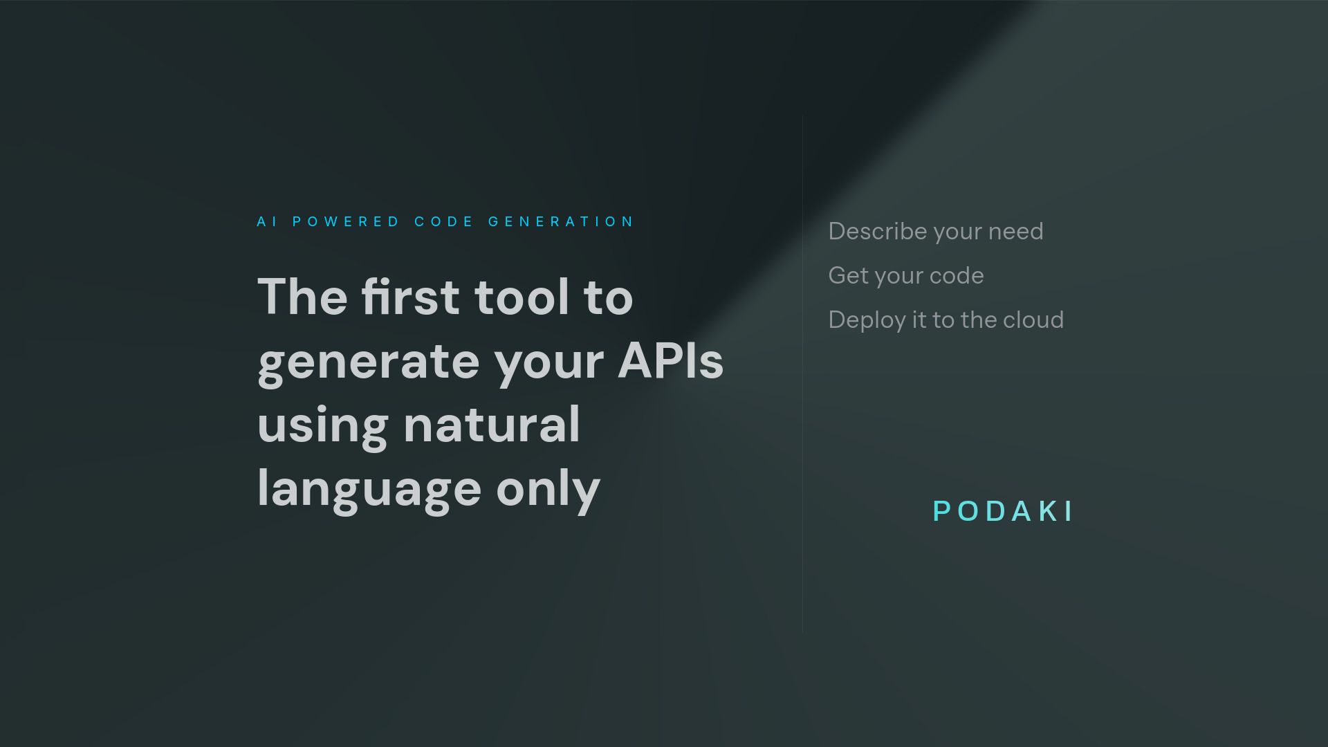 Podaki AI Backend Code Generator image