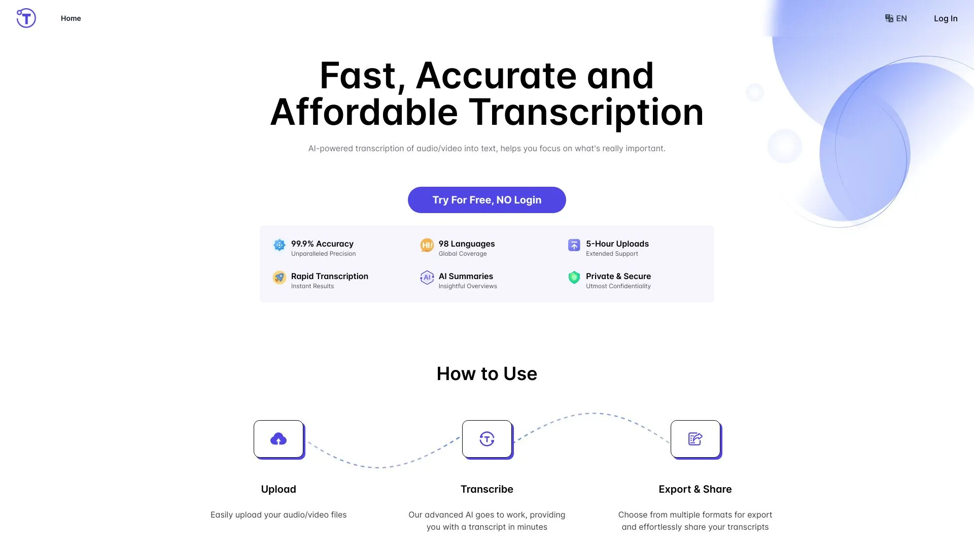 Transcribe audio and video to text Free Online image