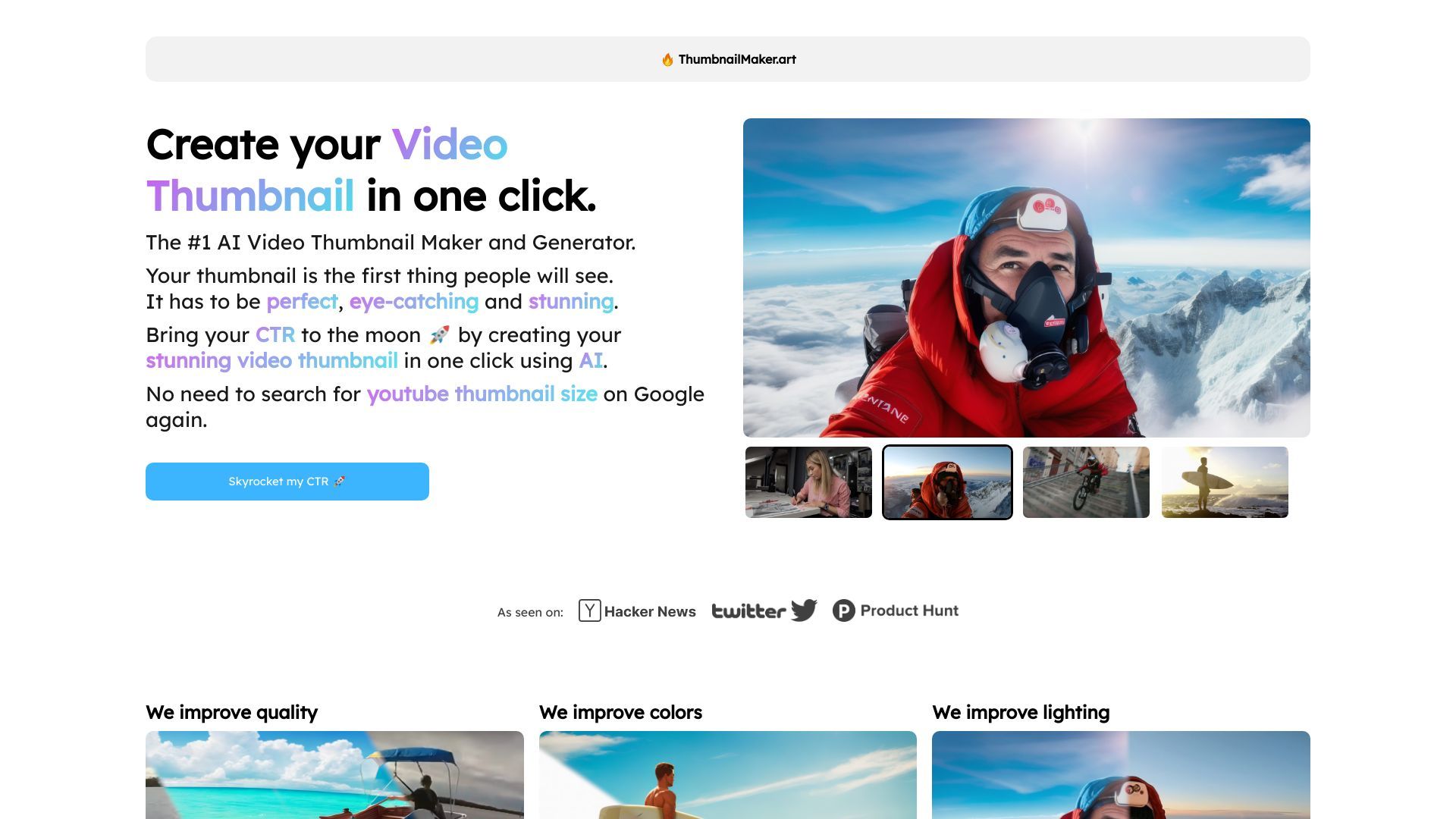 ThumbnailMaker - #1 AI thumbnail maker! image