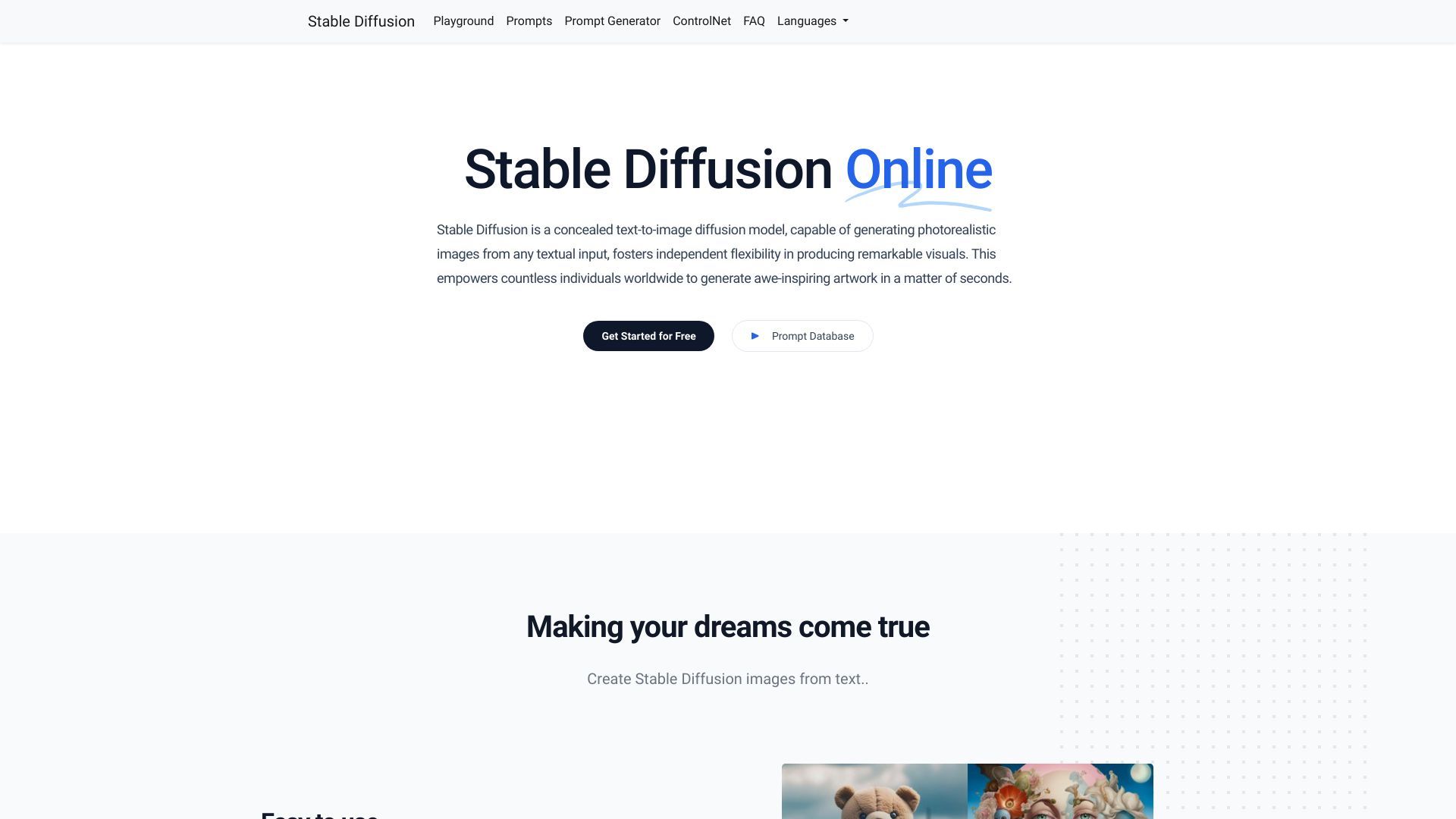 Stable Diffusion Online image