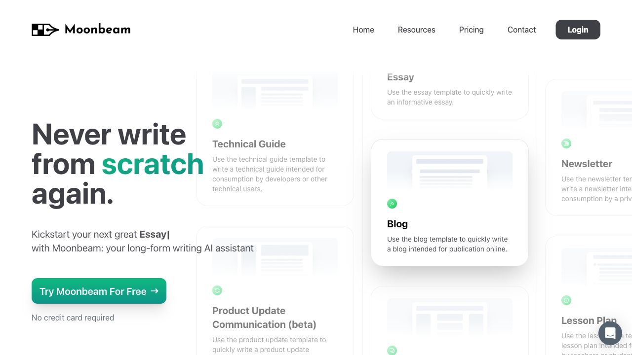 Moonbeam - AI Writing Assistant image