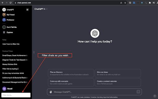 ChatGPT Chats Filter image