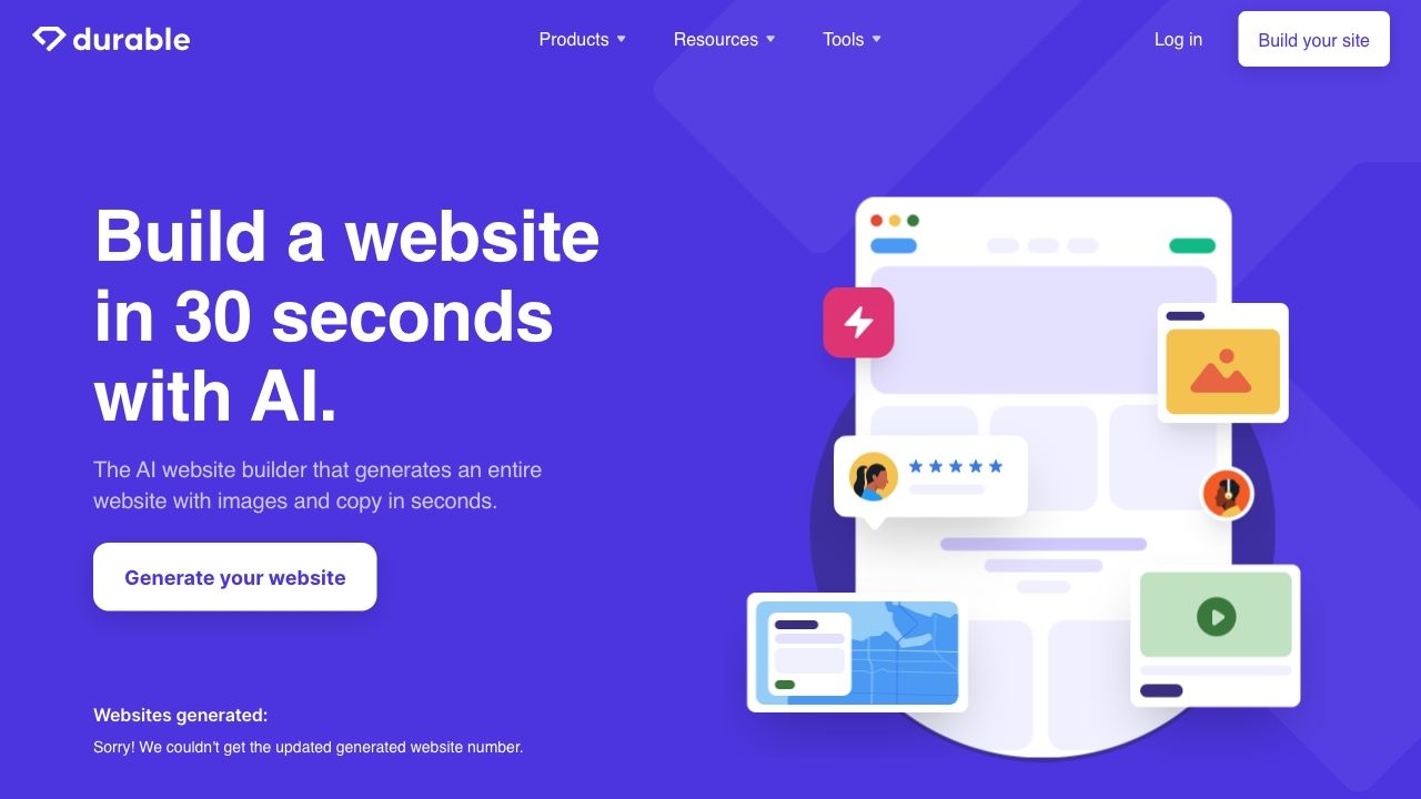 Durable AI Website Builder and Small Business Software image