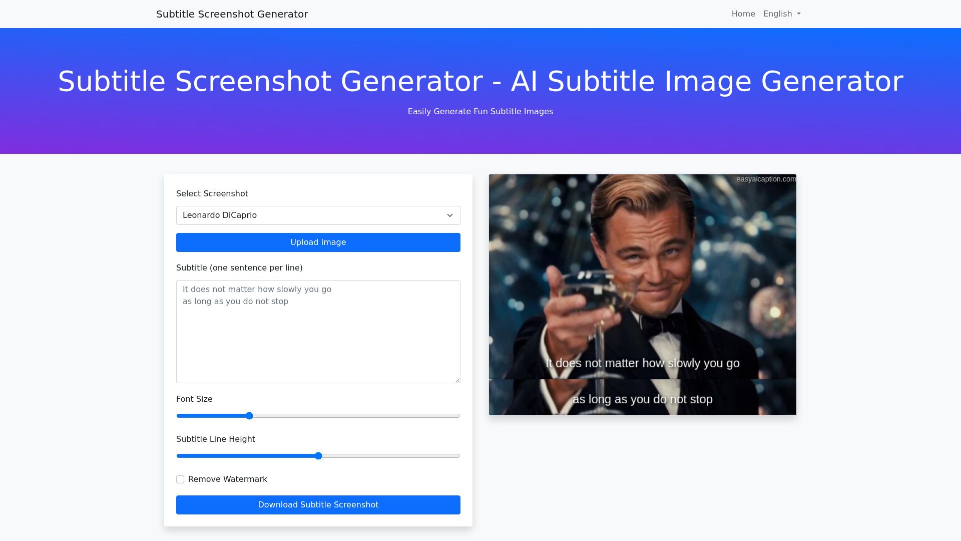 Subtitle Screenshot Generator image