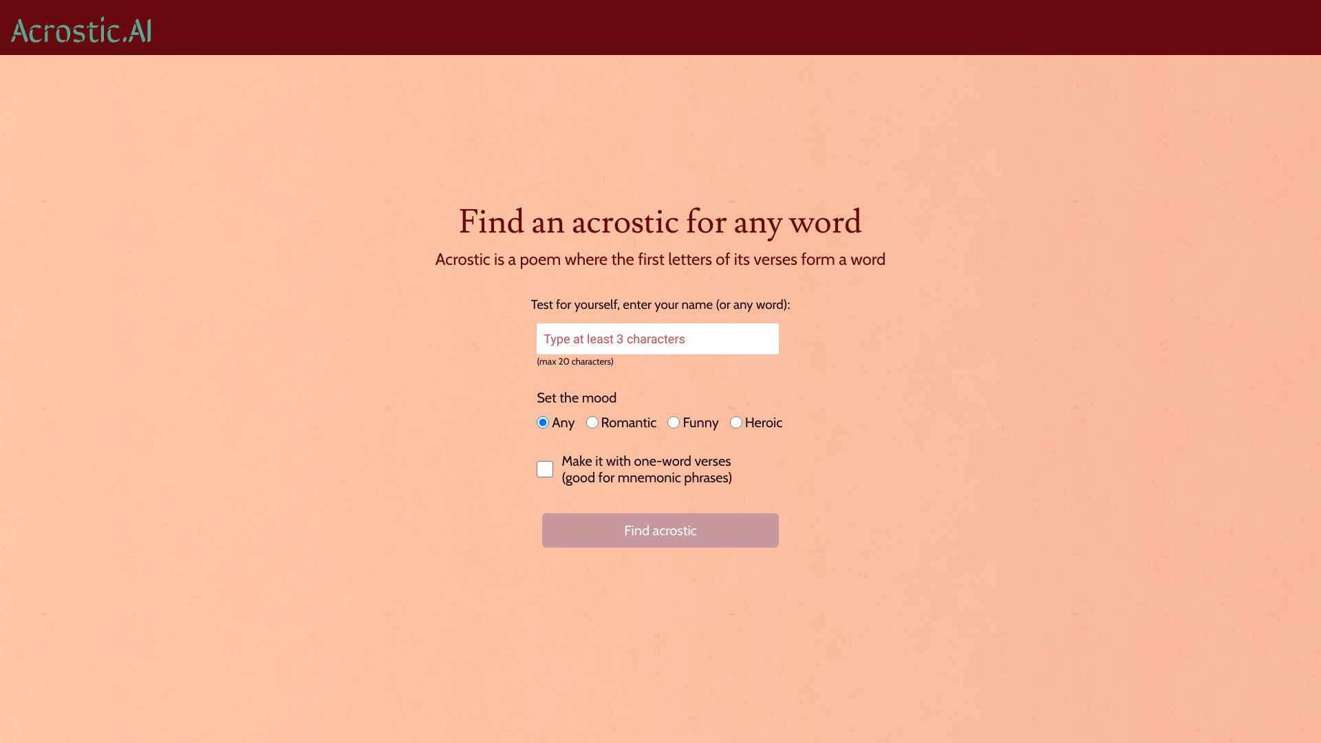 Acrostic AI image