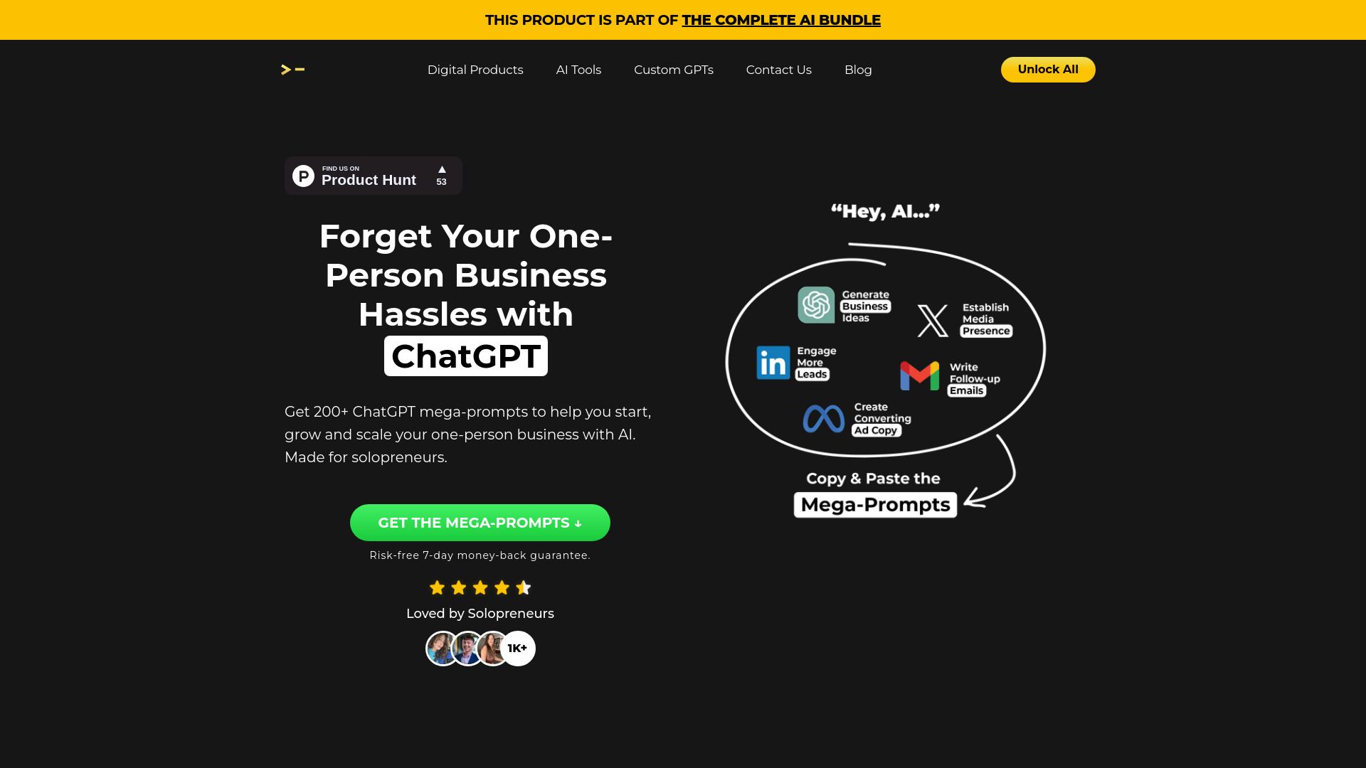 200+ ChatGPT Mega-Prompts for Solopreneurs image