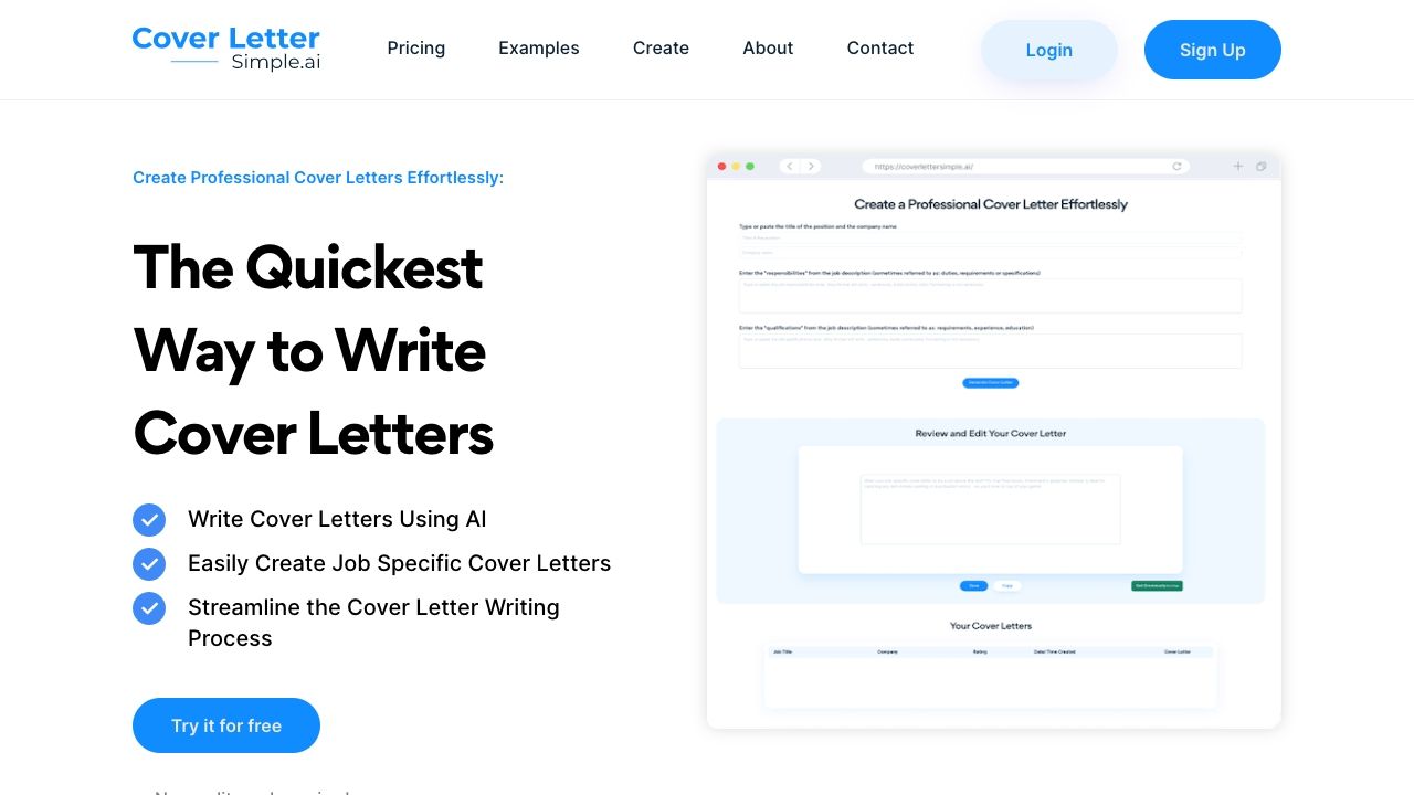CoverLetterSimple.ai image