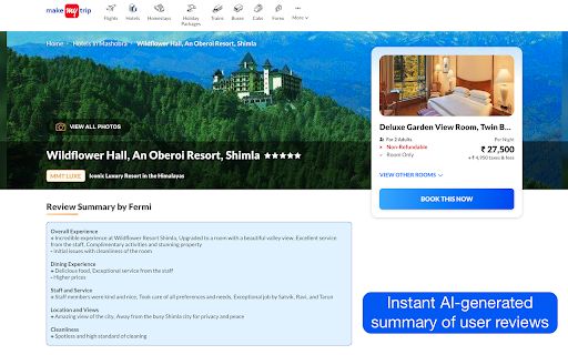 Fermi - Summarise Reviews on MakeMyTrip image
