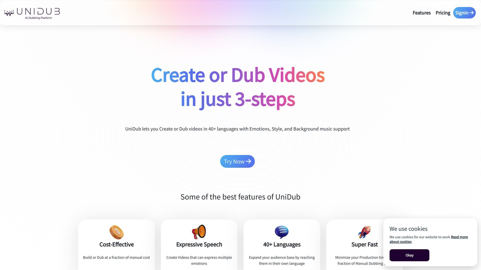 UniDub - Multi-Lingual AI Dubbing Platform image