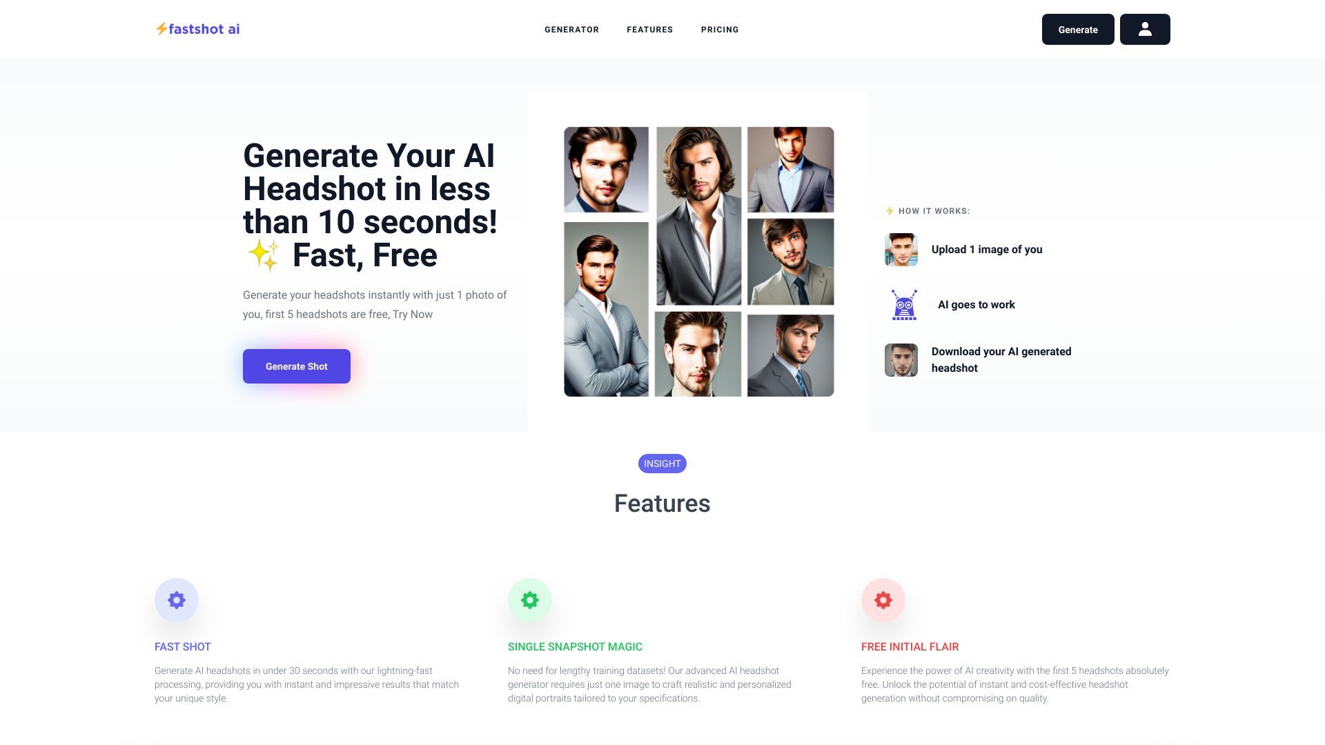FastShot AI - Fast & Free Headshot Generator image