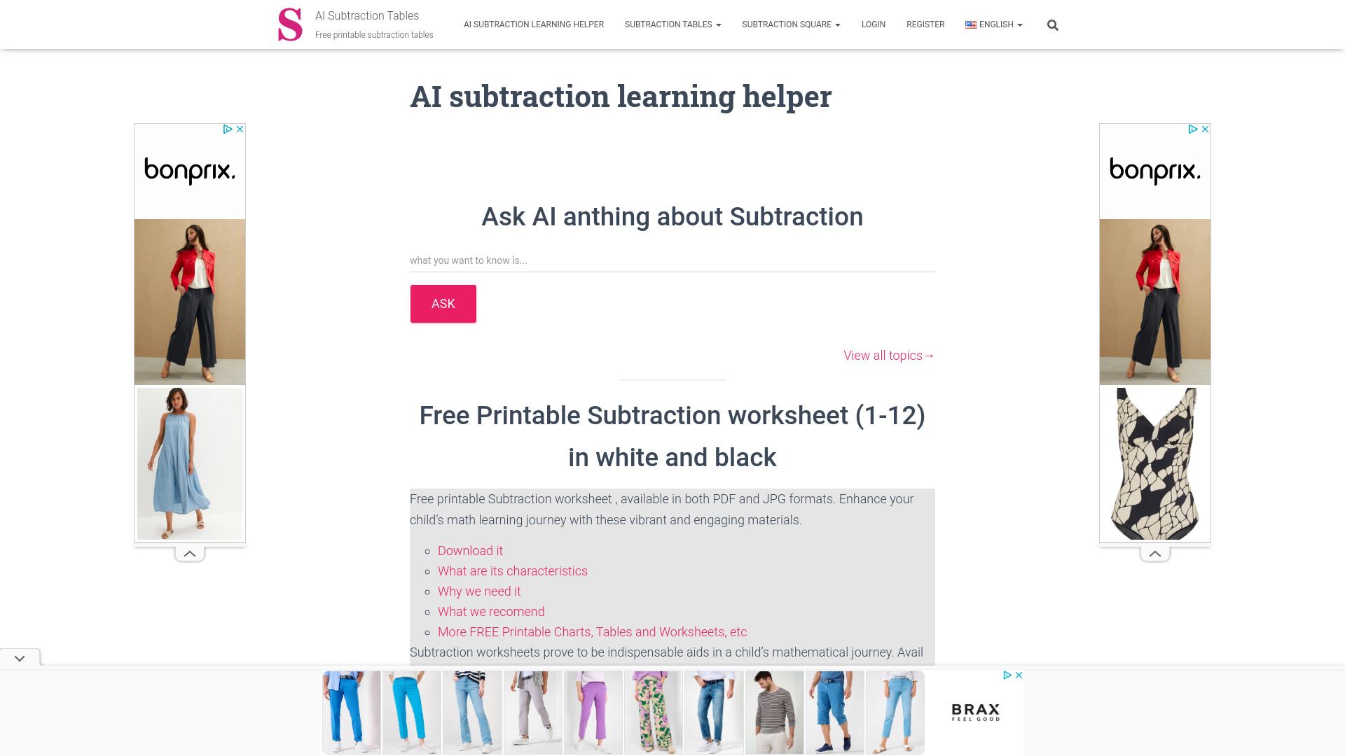 AI Subtraction Learning Helper image