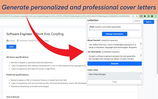 AI Cover Letter Generator image