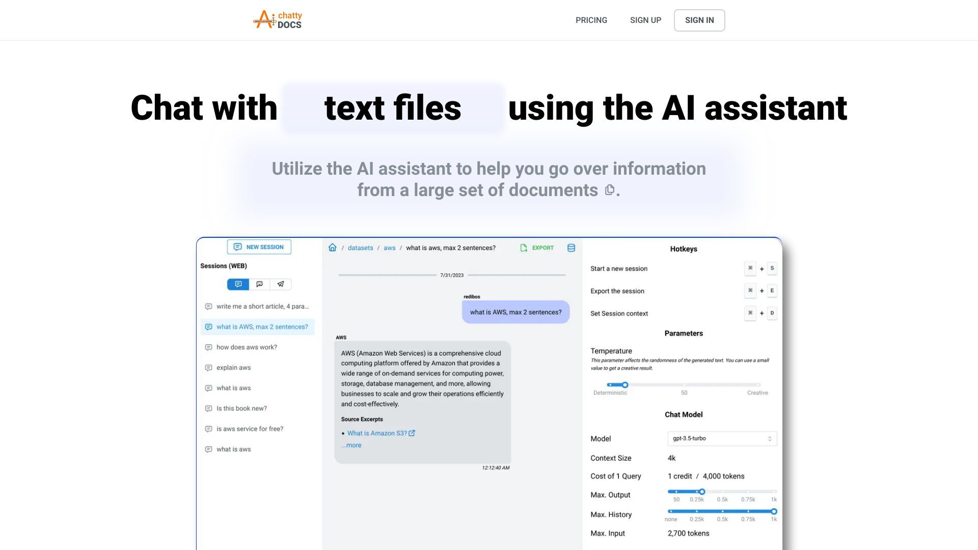 ChattyDocs: AI assistant for your documents image