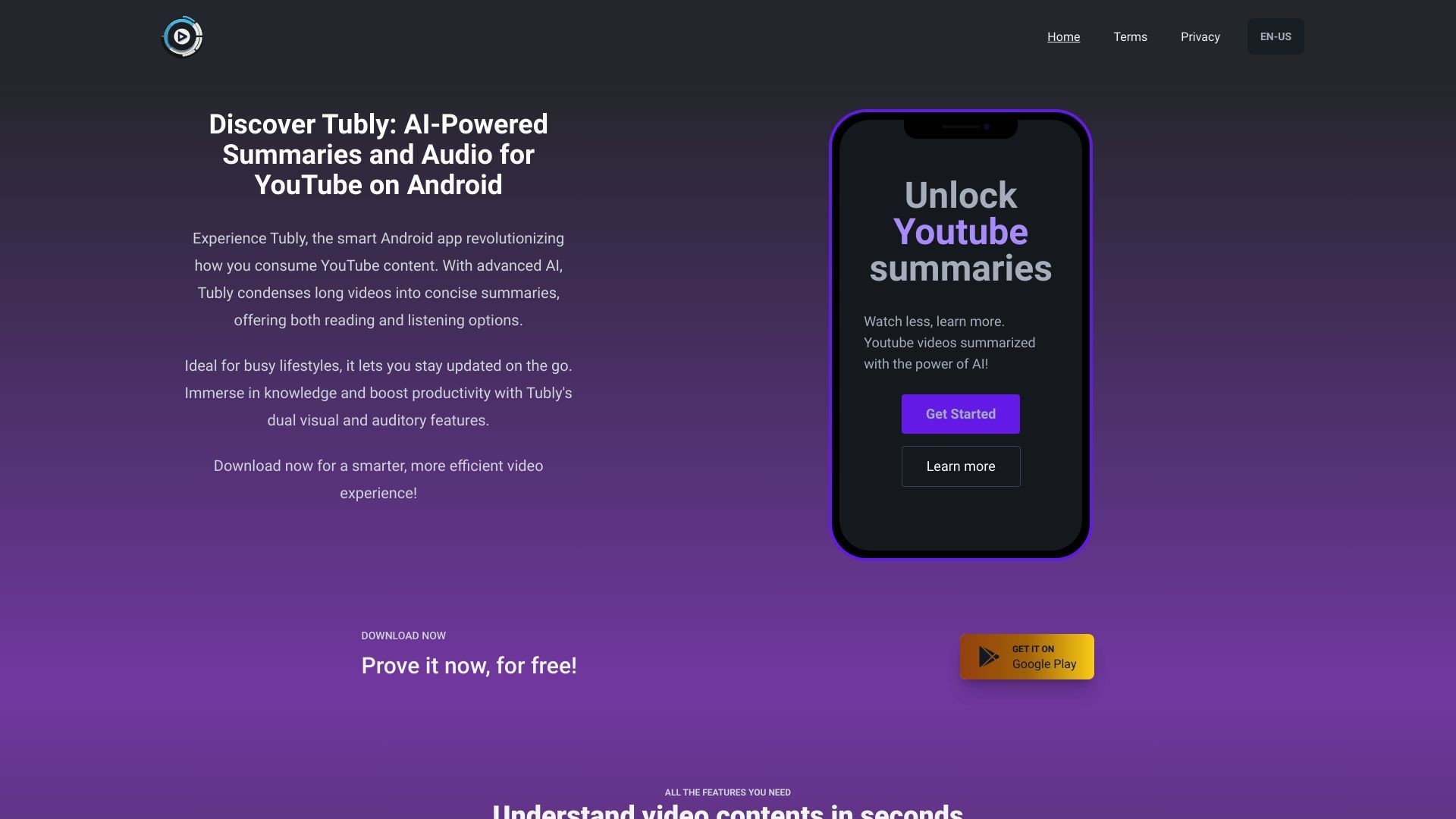 Tubly: Your Youtube Videos Summary Assistant image