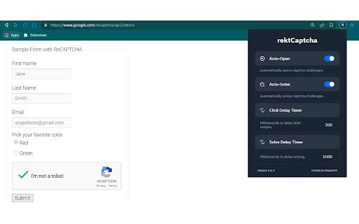 rektCaptcha image