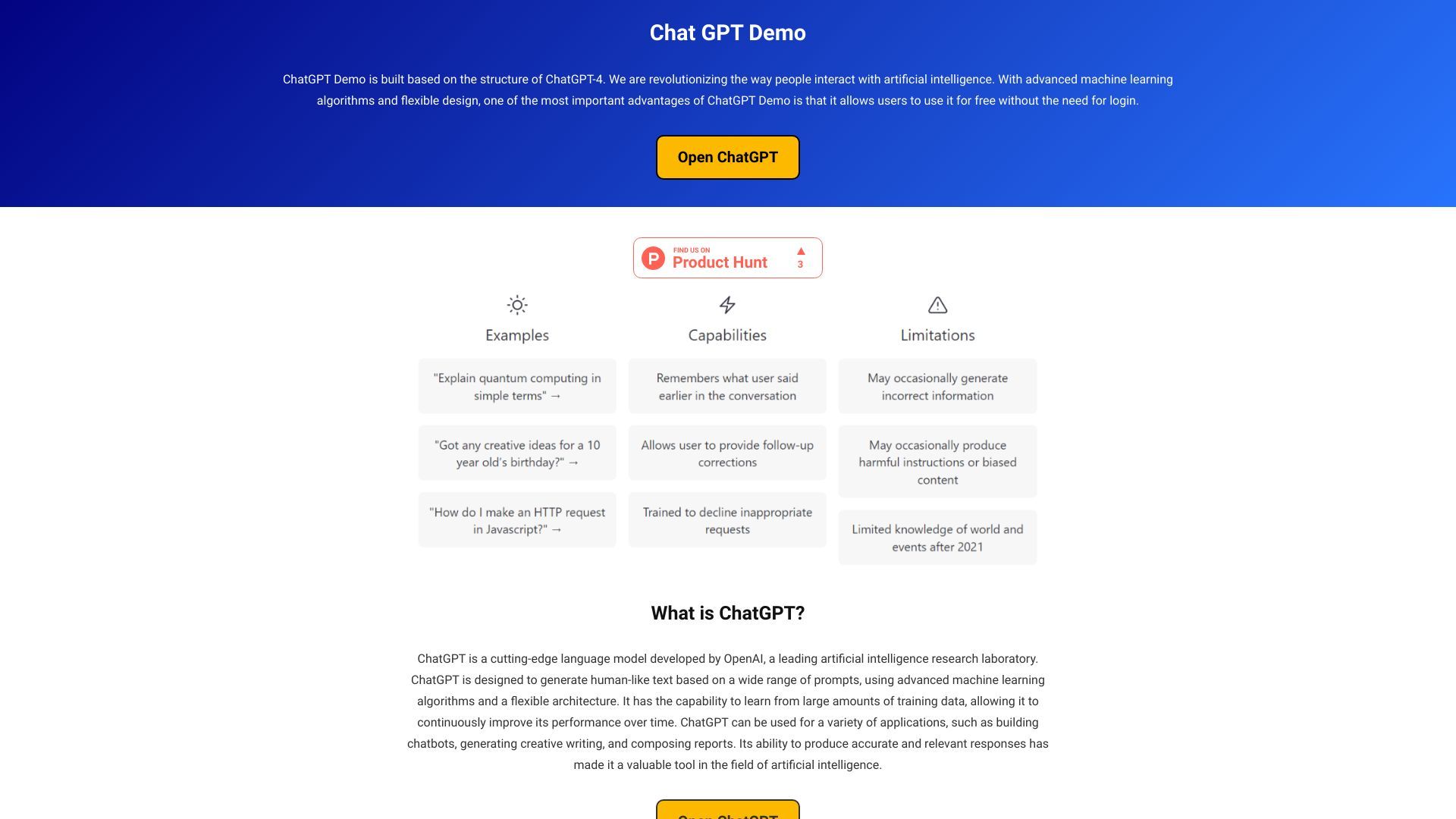 Chat GPT Demo image